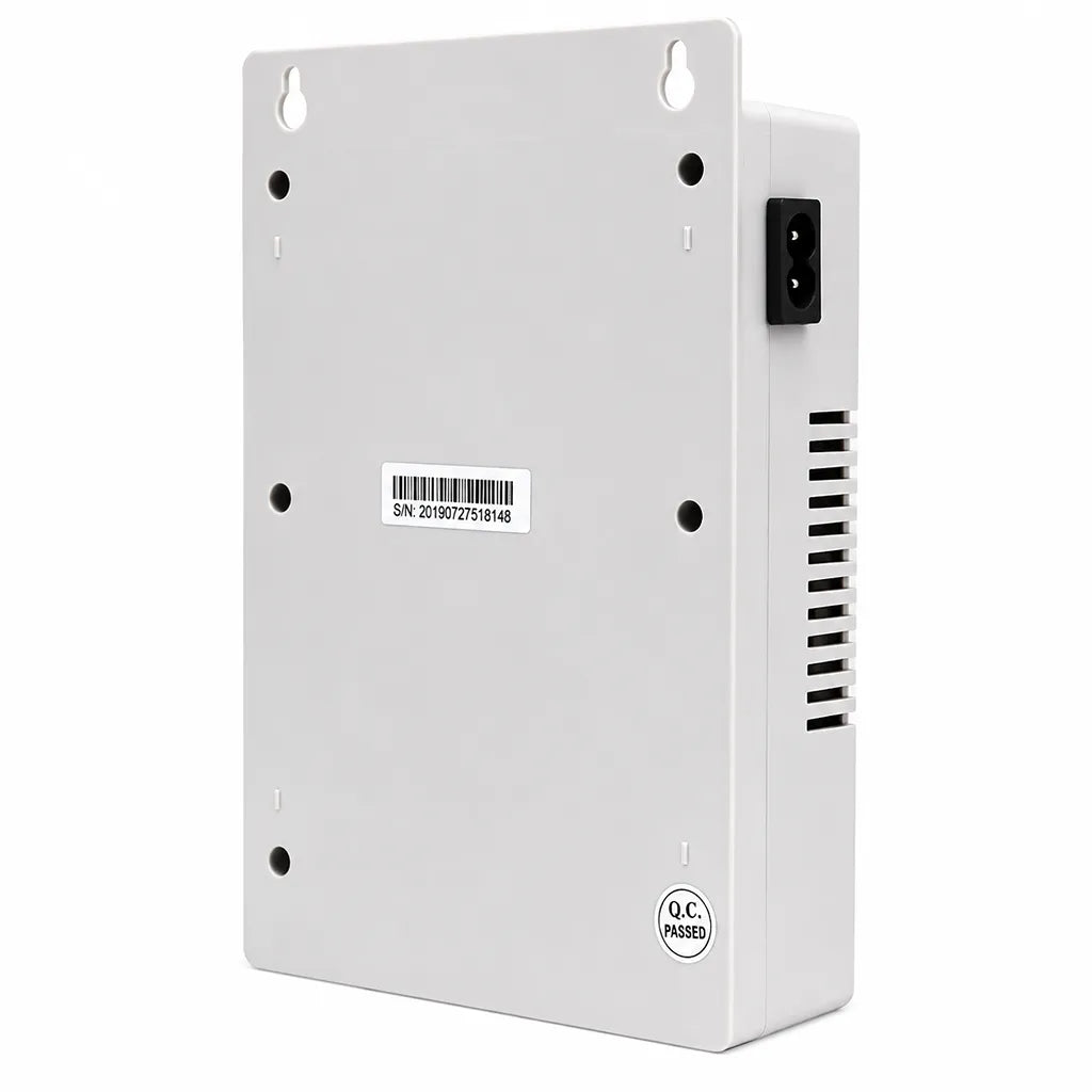 CP PLUS CP-DPS-PD16-12D 16 Channel CCTV Power Supply rear view with wall mounting slots and AC power input -tpstech.in