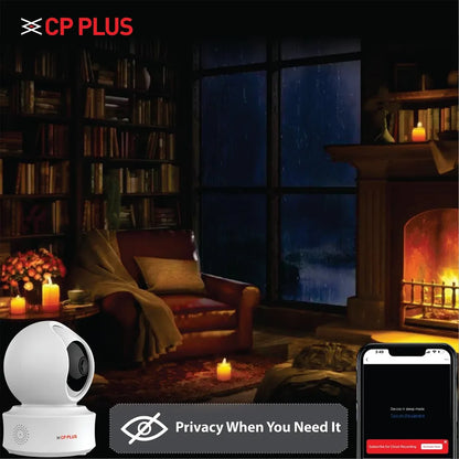 CP PLUS CP-E21Q 2MP Wi-Fi PT Security Camera with privacy mode for enhanced indoor security and personal privacy -tpstech.in