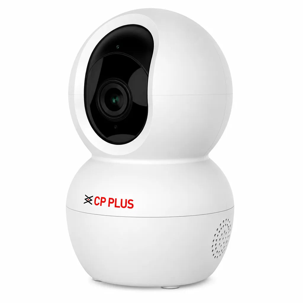 CP PLUS CP-E28Q 2MP WiFi PT indoor security camera right front view for smart home surveillance -tpstech.in