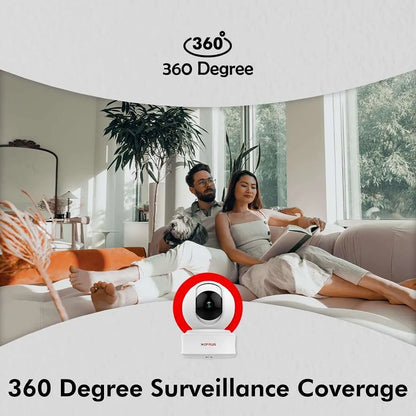 CP PLUS CP-E31A 3MP Wi-Fi PT Security Camera providing 360 degree surveillance coverage for home security monitoring -tpstech.in