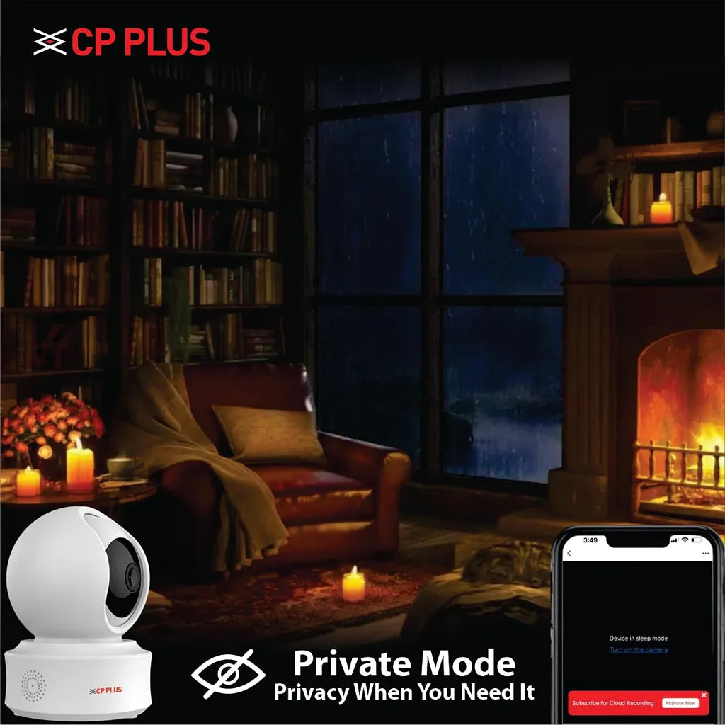 CP PLUS CP-E41Q 4MP Wi-Fi PT Security Camera with privacy mode for secure indoor monitoring -tpstech.in