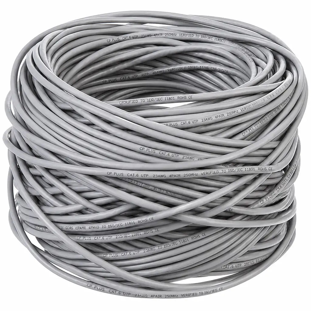 CP PLUS CP-EUT-6TGL23-305 305m grey Cat6 UTP LAN cable for structured networking and Ethernet installations -tpstech.in