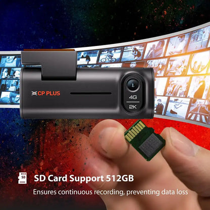 CP PLUS CP-G41 4MP Dashcam with 4G LTE connectivity for remote access and vehicle monitoring -tpstech.in