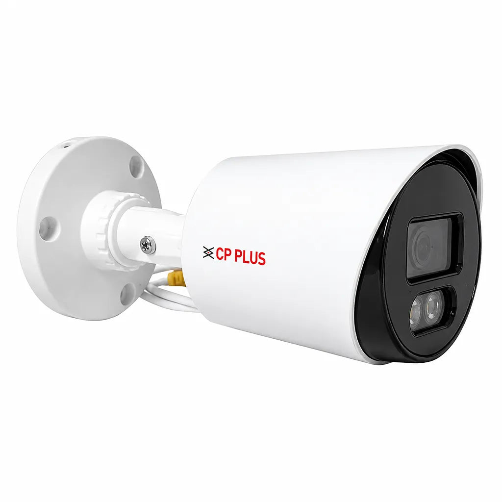 CP PLUS CP-GPC-T24PL2-S 2.4MP Full HD Guard+ Bullet CCTV Camera rear angle view with wall mounting bracket -tpstech.in