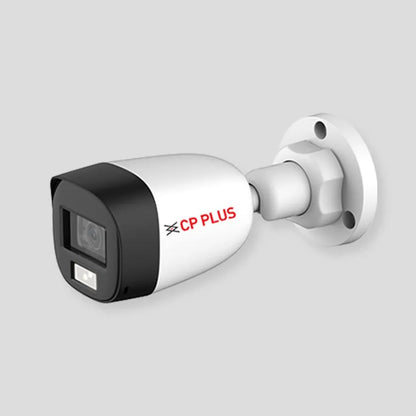 Angled view of CP PLUS CP-GPC-TA24PL2C-SE 2.4MP Full Color Guard+ Bullet Camera with IP67 weatherproof design -tpstech.in
