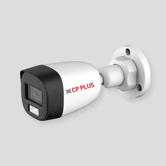 Angled view of CP PLUS CP-GPC-TA24PL2C-SE 2.4MP Full Color Guard+ Bullet Camera with IP67 weatherproof design -tpstech.in