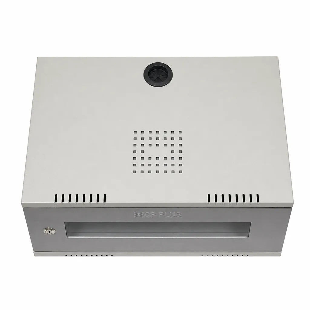 CP PLUS CP-HA-RK4535VM-4U 4U wall mount CCTV network rack top view showing cable entry and ventilation design -tpstech.in