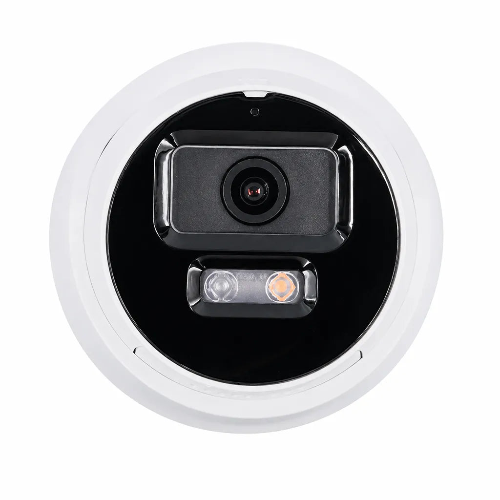 CP PLUS CP-UNC-DA21L3B-LQ 2MP Dual Light Dome IP Camera front view featuring Full HD lens, dual light LEDs and built-in audio -tpstech.in