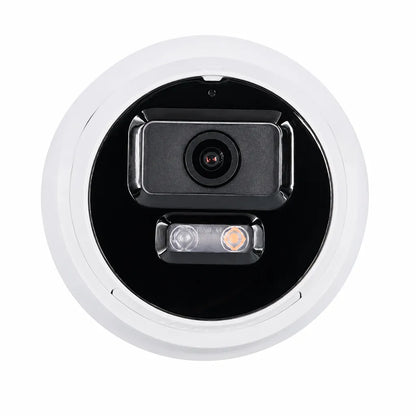 CP PLUS CP-UNC-DA21L3B-LQ 2MP Dual Light Dome IP Camera front view featuring Full HD lens, dual light LEDs and built-in audio -tpstech.in
