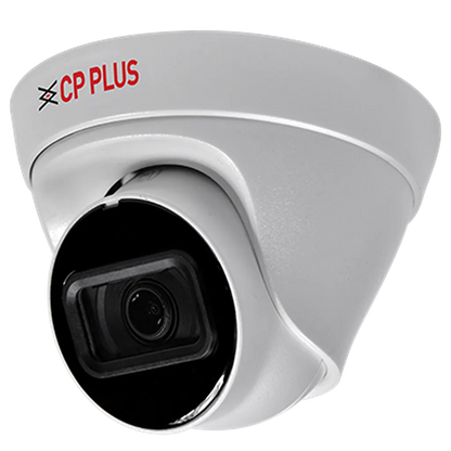 Left angled view showing lens of CP PLUS CP-UNC-DA21L3C-Q 2MP Network IR Dome Camera with Built-in Mic -tpstech.in