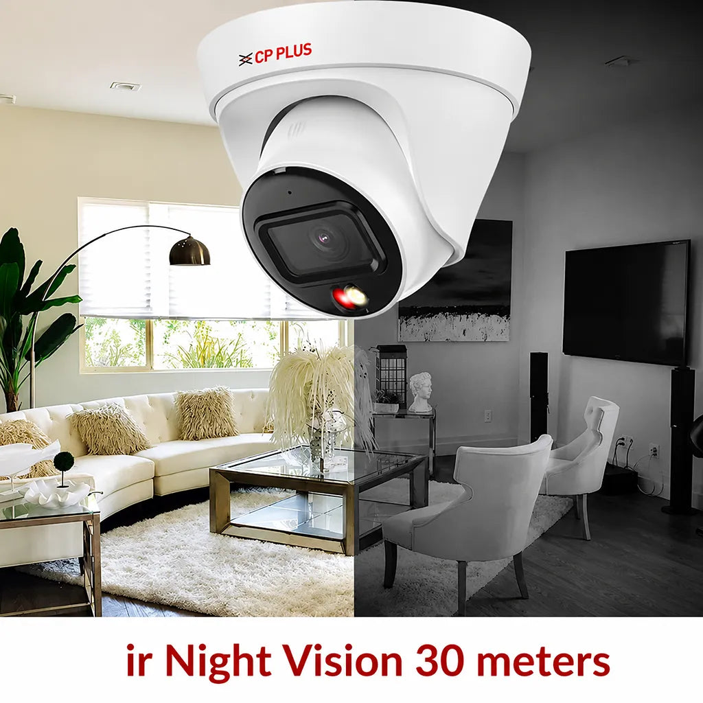 CP PLUS CP-UNC-DA41L3C-D-LQ 4MP dual light IP dome camera with 30 metre IR night vision for home and office security -tpstech.in