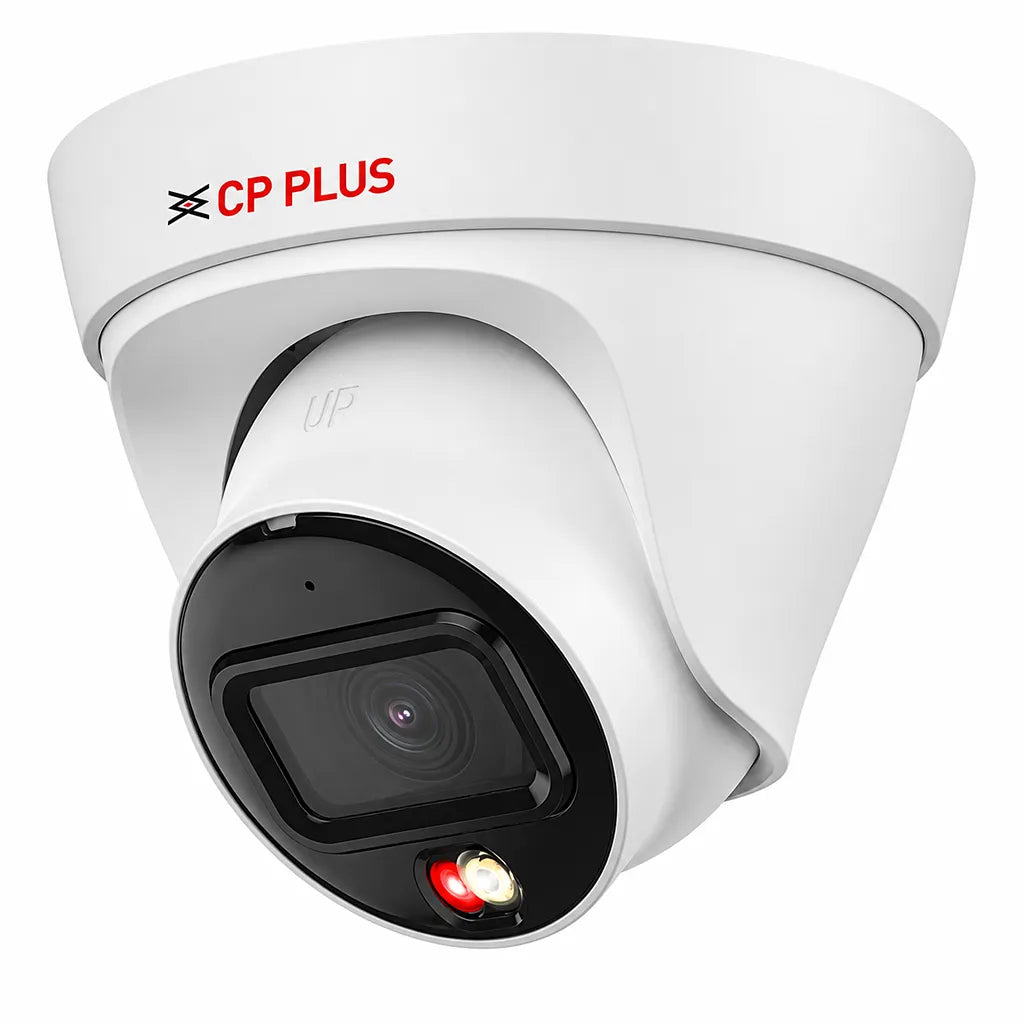 CP PLUS CP-UNC-DA41L3C-D-LQ 4MP dual light PoE IP dome camera front view with built-in microphone and 30m night vision -tpstech.in
