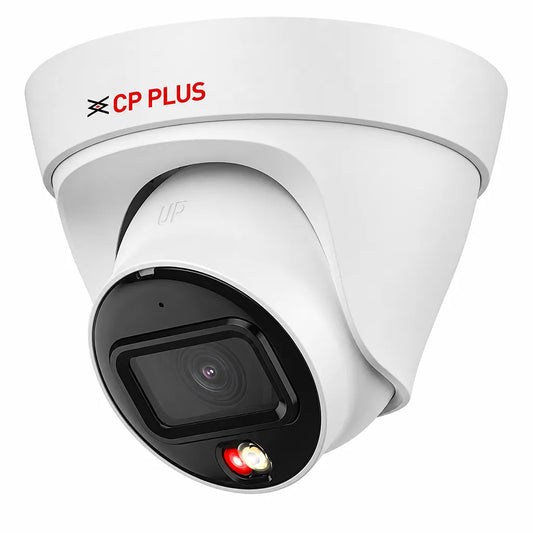 CP PLUS CP-UNC-DA41L3C-D-LQ 4MP dual light PoE IP dome camera front view with built-in microphone and 30m night vision -tpstech.in