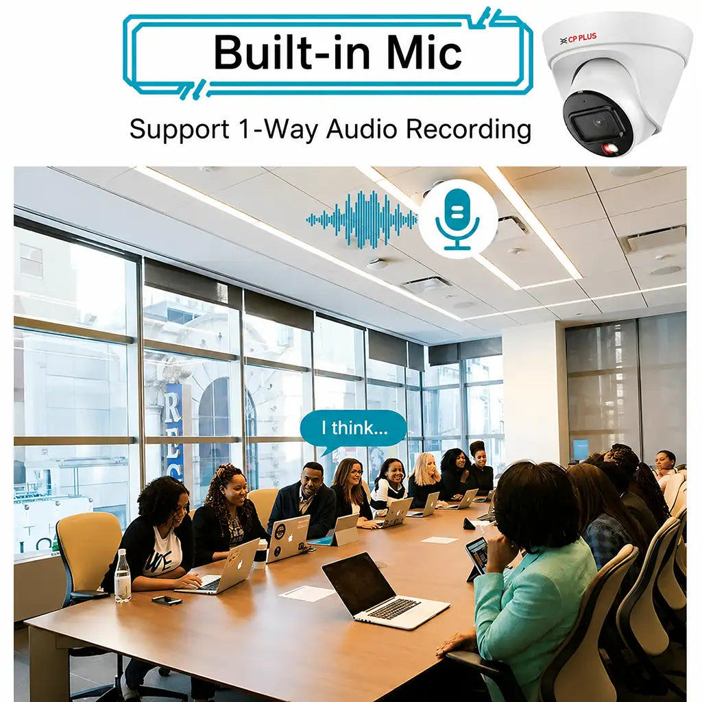 CP PLUS CP-UNC-DA41L3C-D-LQ 4MP IP dome camera with built-in microphone for one way audio recording -tpstech.in