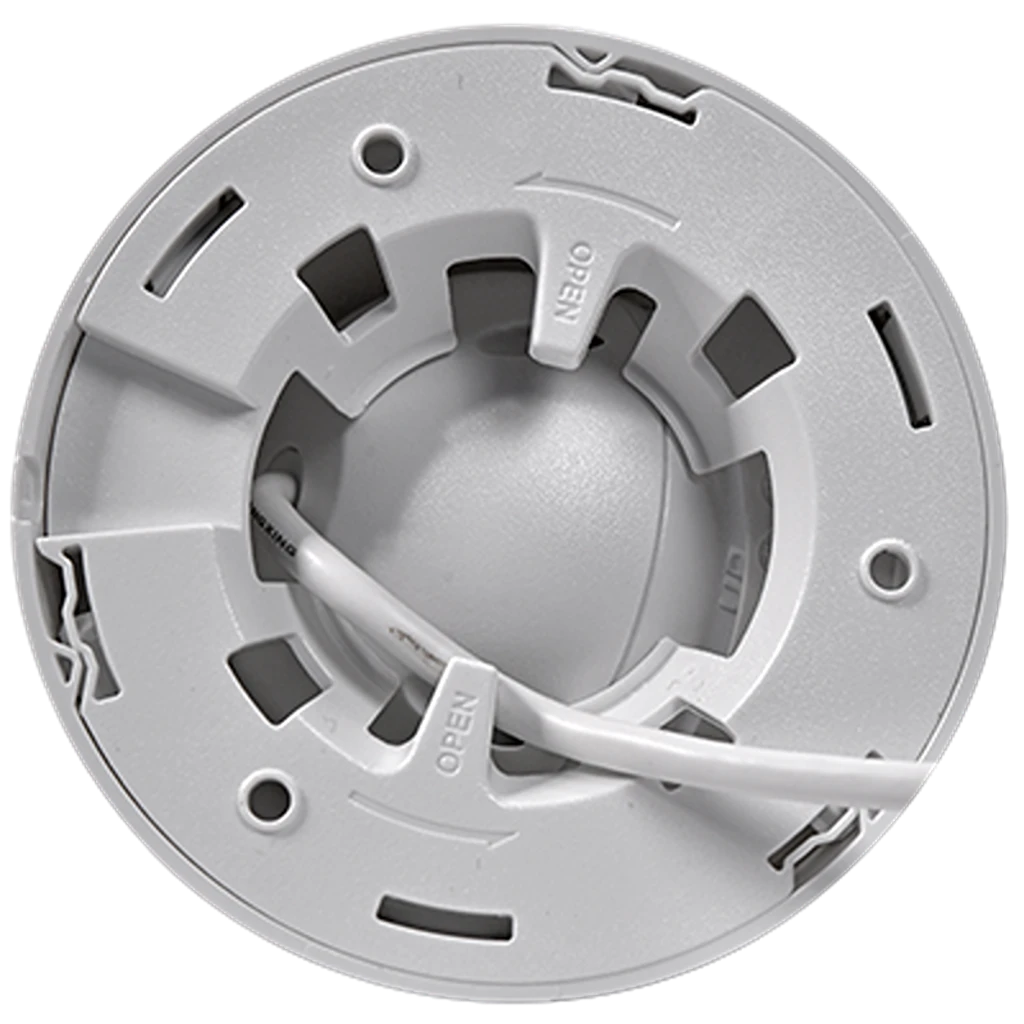 CP PLUS CP-UNC-DA41L3C-D-Q 4MP Network IR Dome Camera bottom mounting view showing cable outlet and mounting base -tpstech.in