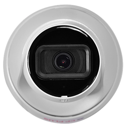 CP PLUS CP-UNC-DA41L3C-D-Q 4MP Network IR Dome Camera close-up of fixed 3.6mm lens with high-resolution imaging -tpstech.in