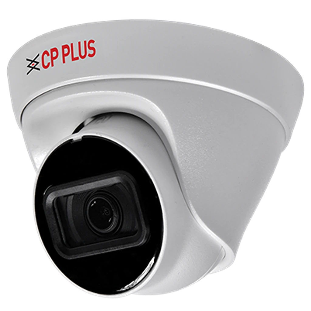 CP PLUS CP-UNC-DA41L3C-D-Q 4MP Network IR Dome Camera perspective view with built-in microphone and 30m infrared night vision -tpstech.in