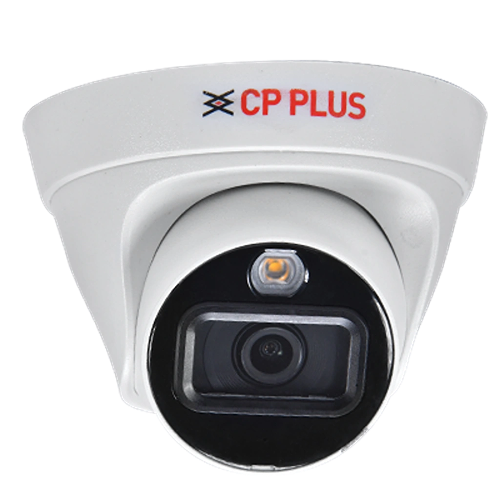 CP PLUS CP-UNC-DA41L3C-LQ 4MP Dual Light PoE IP Dome Camera front view with built-in microphone and fixed lens -tpstech.in