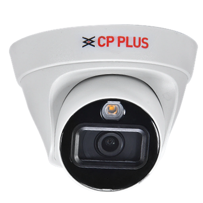 CP PLUS CP-UNC-DA41L3C-LQ 4MP Dual Light PoE IP Dome Camera front view with built-in microphone and fixed lens -tpstech.in