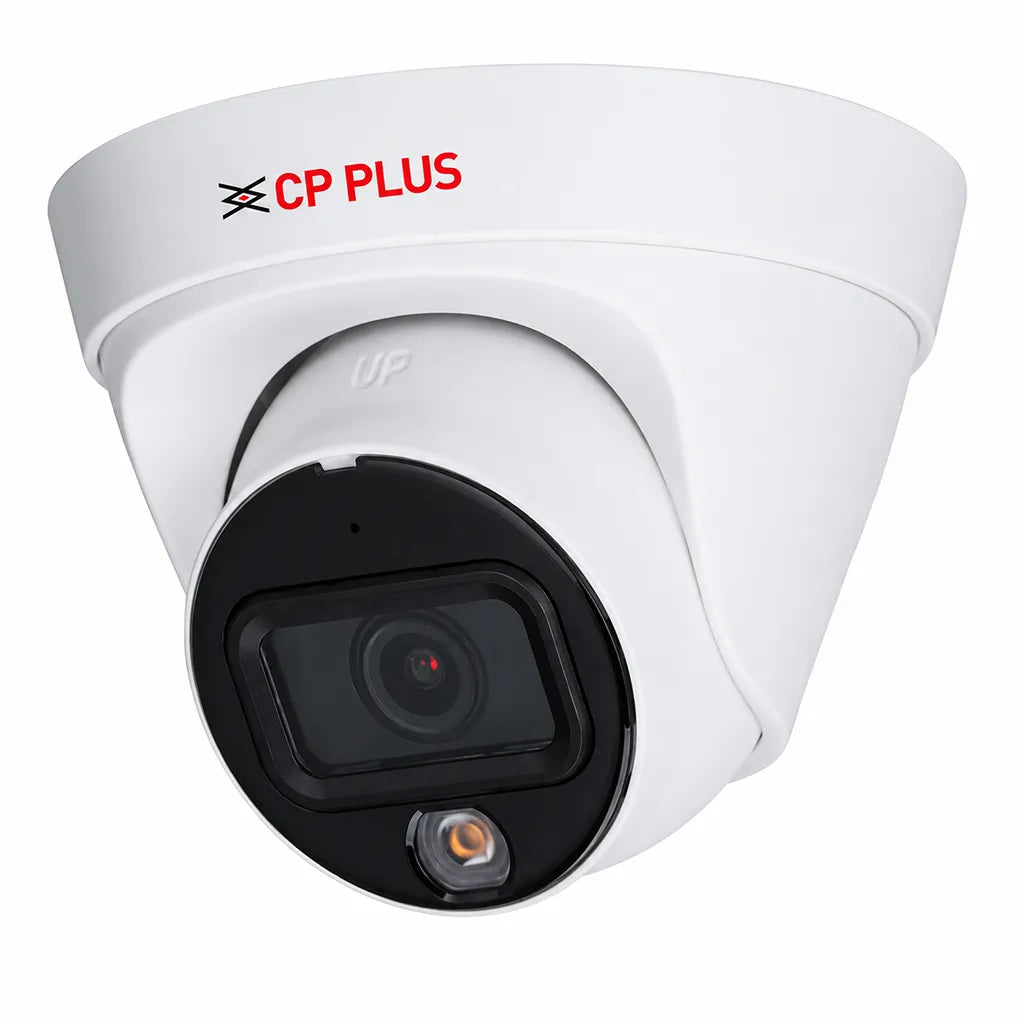 CP PLUS CP-UNC-DA61L3C-LQ 6MP Dual Light IP Dome Camera front left angle with built-in microphone and 3.6mm fixed lens for CCTV surveillance -tpstech.in
