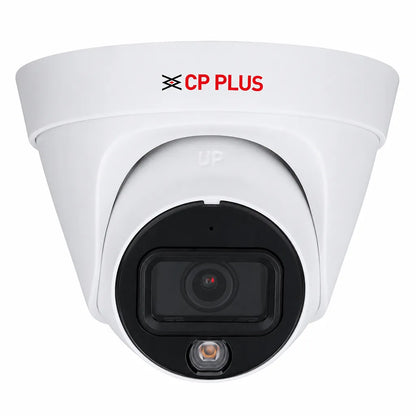 CP PLUS CP-UNC-DA81L3C-LQ 8MP Dual Light IP Dome Camera front view featuring built-in microphone, warm light and IR illumination -tpstech.in