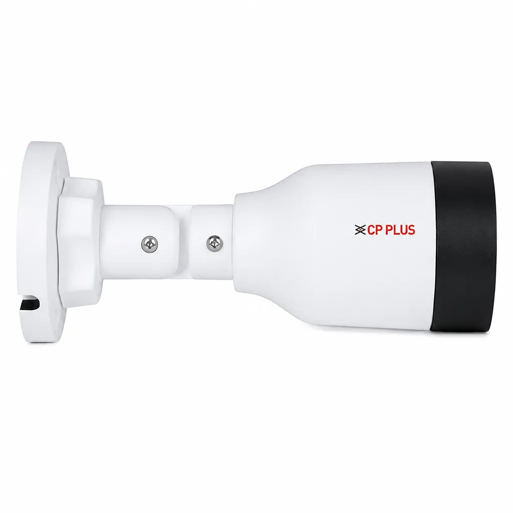CP PLUS CP-UNC-TA21L2-GP-V2 2MP Full Color PoE Network Bullet Camera right side profile for IP surveillance installation -tpstech.in