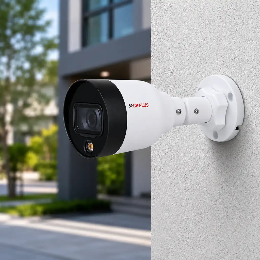 CP PLUS CP-UNC-TA21L2-GP-V2 2MP Full Color PoE Network Bullet Camera wall mounted for reliable outdoor surveillance -tpstech.in
