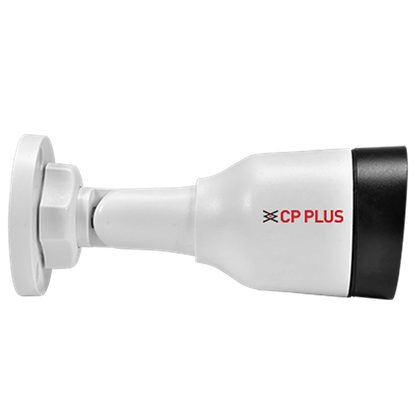 Right side profile of CP PLUS CP-UNC-TA21L3C-LQ 2MP Dual Light PoE IP Bullet Camera with durable outdoor design -tpstech.in