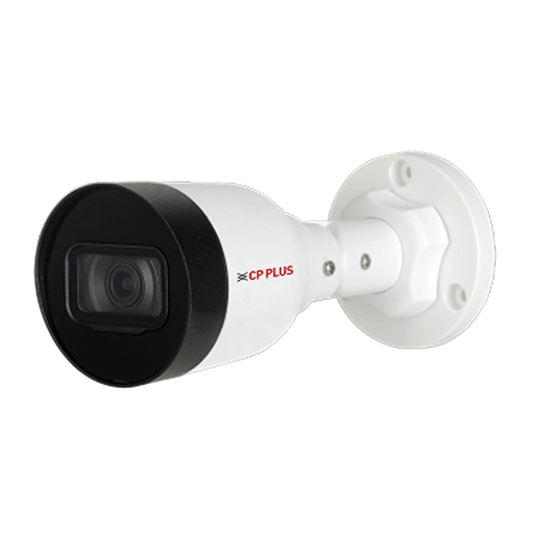 CP PLUS CP-UNC-TA21L3C-Q 2MP IP Bullet Camera perspective view with Full HD surveillance, PoE connectivity and IP67 protection -tpstech.in