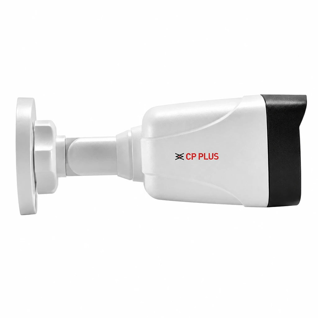 CP PLUS CP-UNC-TA21L6C-Q 2MP Network IR Bullet Camera left side view with 60m IR, PoE and built-in microphone -tpstech.in