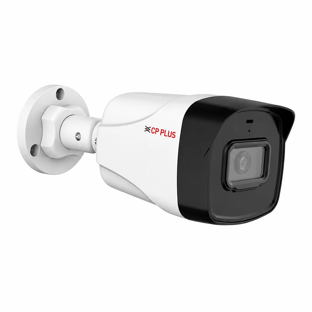 CP PLUS CP-UNC-TA21PL3-Y 2MP Full HD IP Bullet Camera front left angle view with IP67 weather-resistant design -tpstech.in
