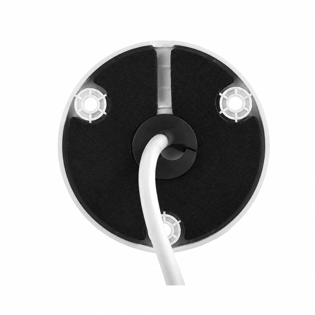 CP PLUS CP-UNC-TA41L3C-D-Q 4MP IP network bullet camera mounting base view showing cable exit and installation bracket -tpstech.in