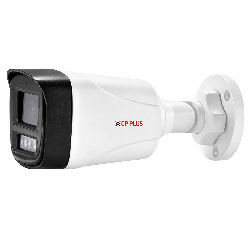 CP PLUS CP-UNC-TA41L6C-D-Q 4MP IP Bullet Camera right angle view with IR illuminator and fixed lens -tpstech.in