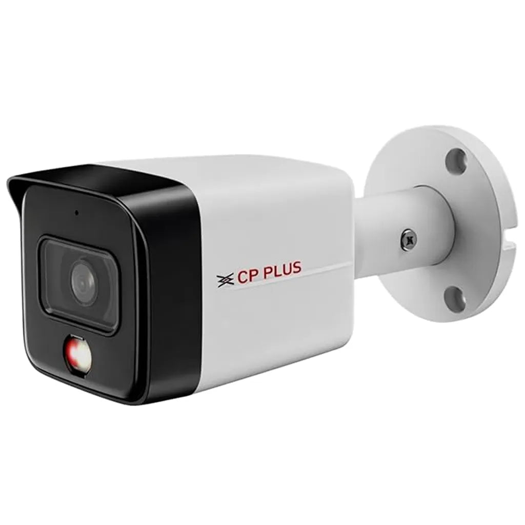 CP PLUS CP-UNC-TA61L3C-LQ 6MP Dual Light PoE IP Bullet Camera front view with built-in microphone and IP67 protection -tpstech.in