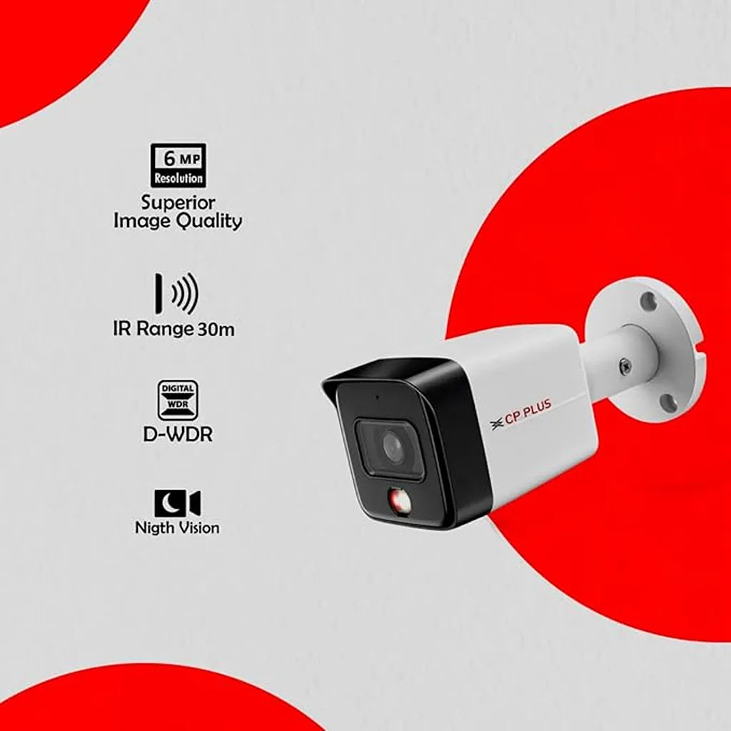 CP PLUS CP-UNC-TA81L3C-LQ 8MP Bullet IP Camera highlighting 30m IR range, D-WDR and night vision features -tpstech.in