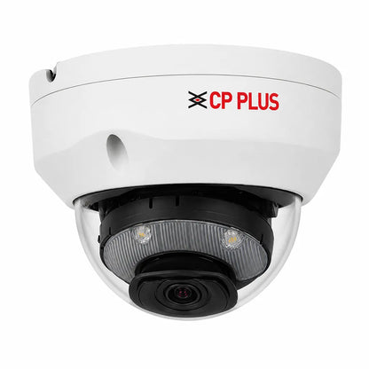 CP PLUS CP-UNC-VC81L5C-VMD-LQ 8MP Dual Light PoE vandal dome IP camera front view featuring Starlight technology and 50m IR night vision -tpstech.in