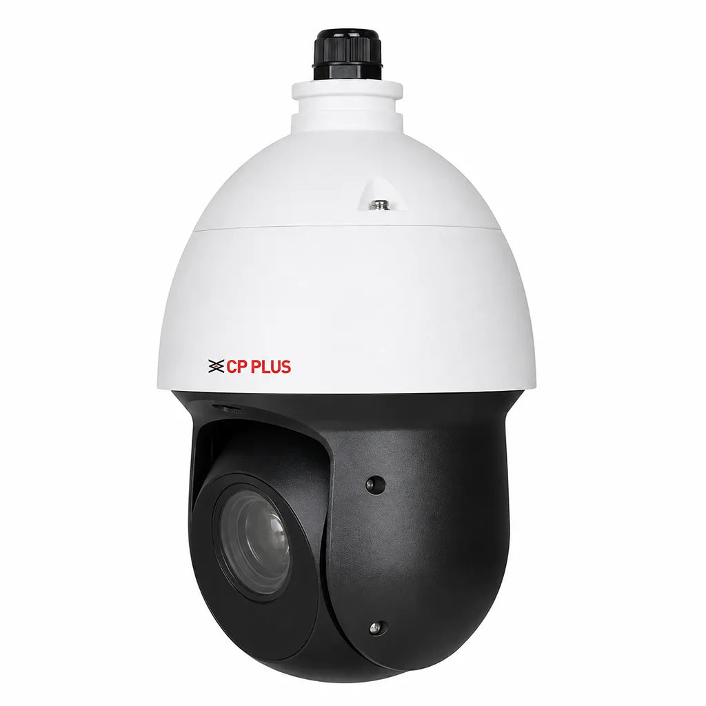 CP PLUS CP-UNP-D2521L10-DAQ 2MP 25X Network PTZ Camera front left angle showing PTZ design -tpstech.in