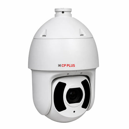 CP PLUS CP-UNP-F4541L30-DPQ 4MP Network PTZ Camera front left angle view with 45x optical zoom-tpstech.in