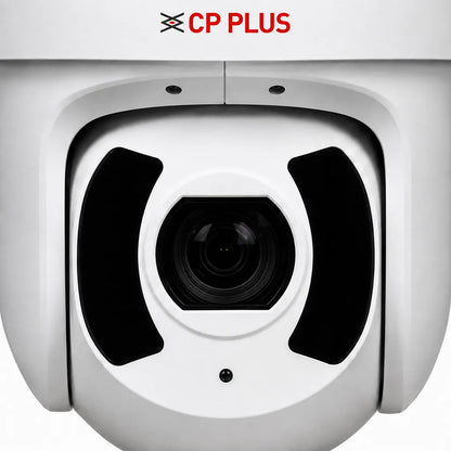 Close-up of CP PLUS CP-UNP-F4541L30-DPQ 4MP Network PTZ Camera lens with 45x optical zoom-tpstech.in