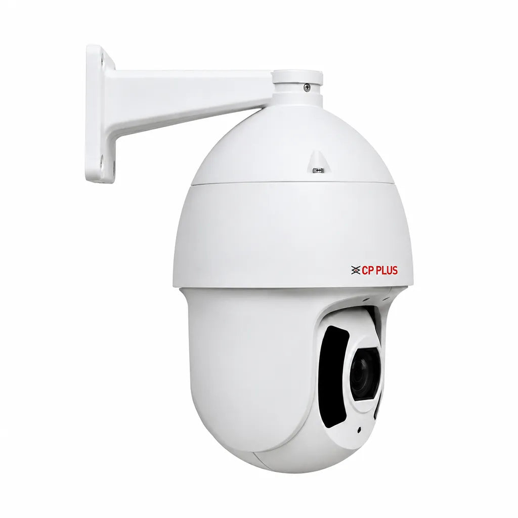 CP PLUS CP-UNP-F4541L30-DPQ 4MP Network PTZ Camera side view with wall mount bracket-tpstech.in