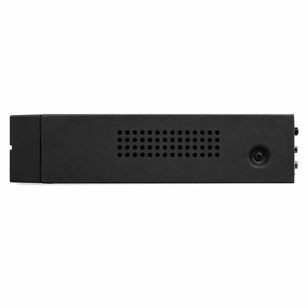 CP PLUS CP-UNR-104F1 Network Video Recorder right side view with cooling vents and compact industrial design -tpstech.in