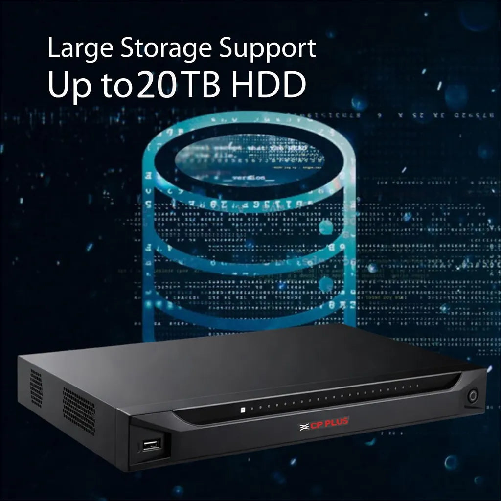 CP PLUS CP-UNR-4K2161-V4 Network Video Recorder with support for up to 20TB SATA hard drive -tpstech.in