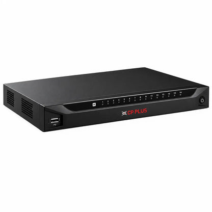 Front angle view of CP PLUS CP-UNR-4K2161-V4 16 Channel 4K Network Video Recorder -tpstech.in