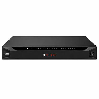 Front view of CP PLUS CP-UNR-4K2161-V4 16 Channel 4K Network Video Recorder with USB port -tpstech.in