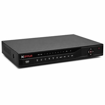 CP PLUS CP-UNR-4K2162-V2 16 Channel 4K Network Video Recorder left angle view with front USB port -tpstech.in