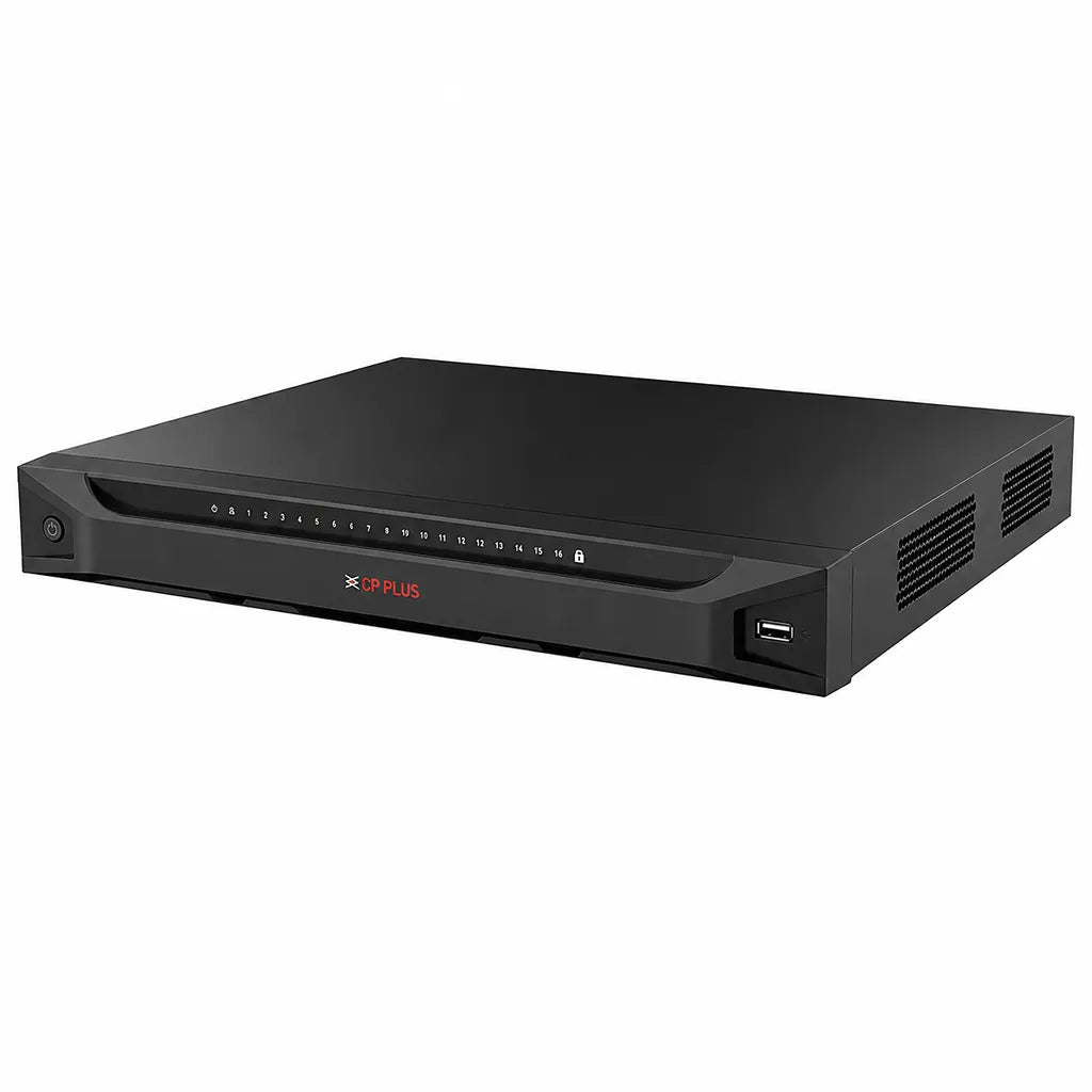CP PLUS CP-UNR-4K4082-V2 8 Channel 4K Network Video Recorder front right angle view for CCTV surveillance systems -tpstech.in