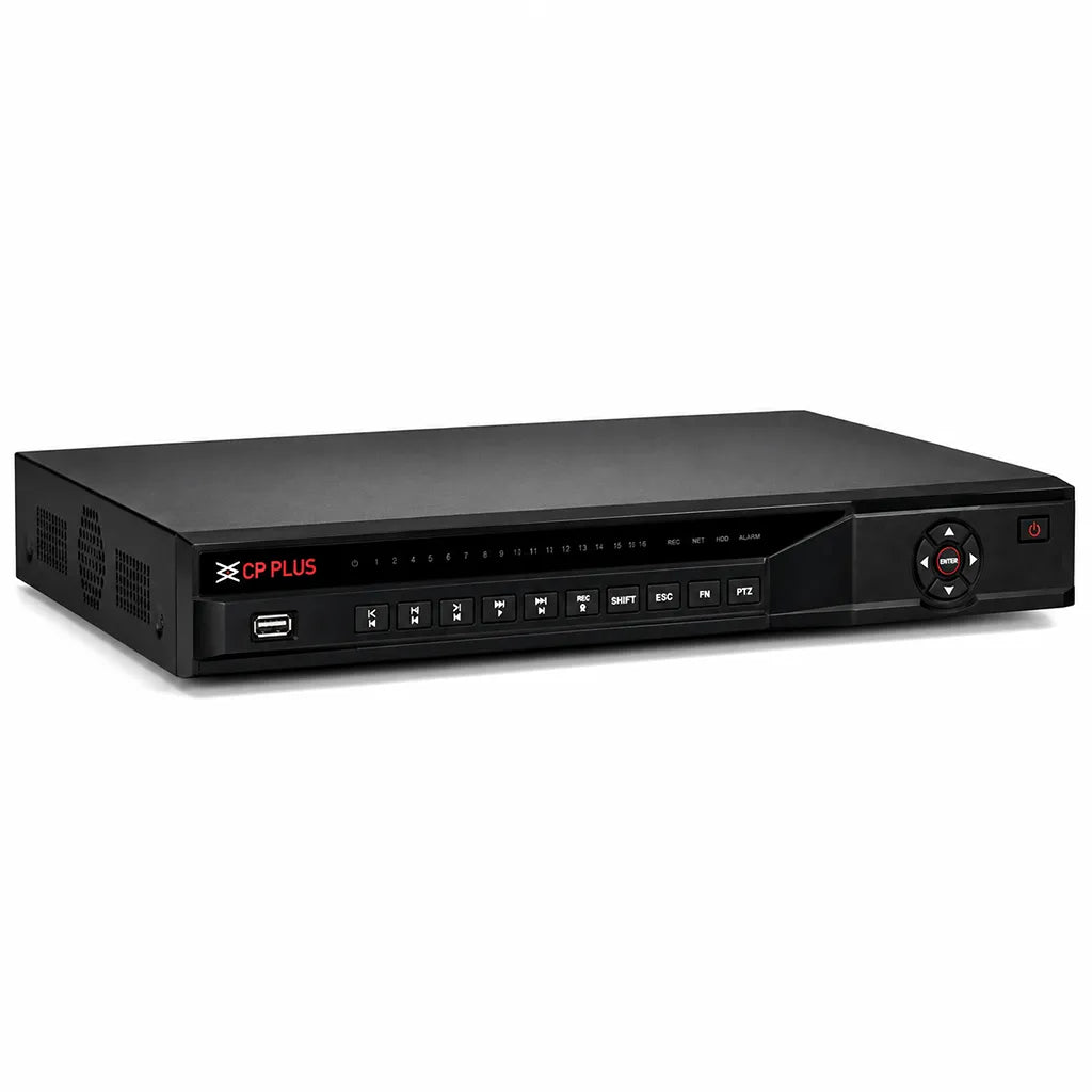 CP PLUS CP-UNR-4K4322-V3 32 Channel 4K Network Video Recorder front left angle view for IP surveillance systems -tpstech.in