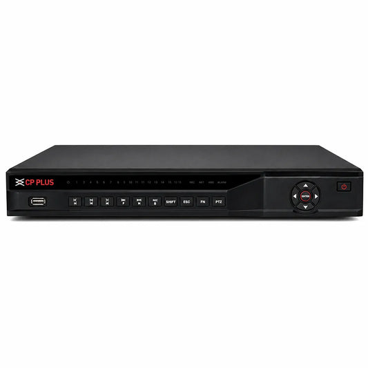 CP PLUS CP-UNR-4K4322-V3 32 Channel 4K Network Video Recorder front view with USB port and control panel -tpstech.in