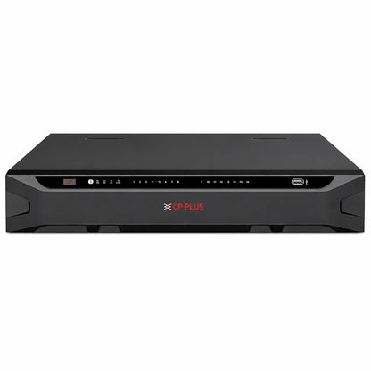 CP PLUS CP-UNR-4K5324-FI 32 Channel 4K AI Network Video Recorder front view with USB port and LED status indicators -tpstech.in