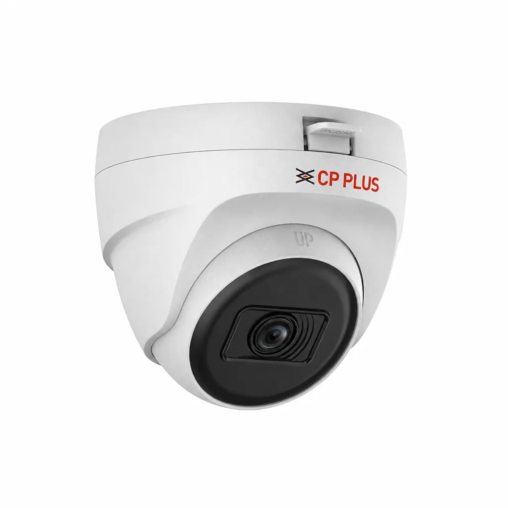 CP PLUS CP-URC-DC24PL3 2.4MP Full HD IR Dome Camera front left view with Smart IR and fixed lens for CCTV surveillance -tpstech.in